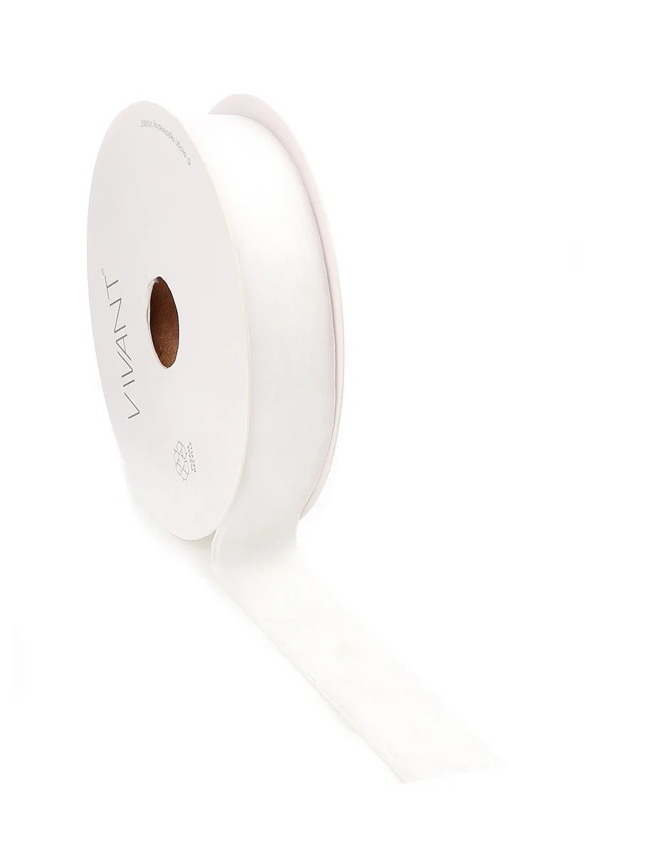 Borði velvet 25mm*10m hvítur