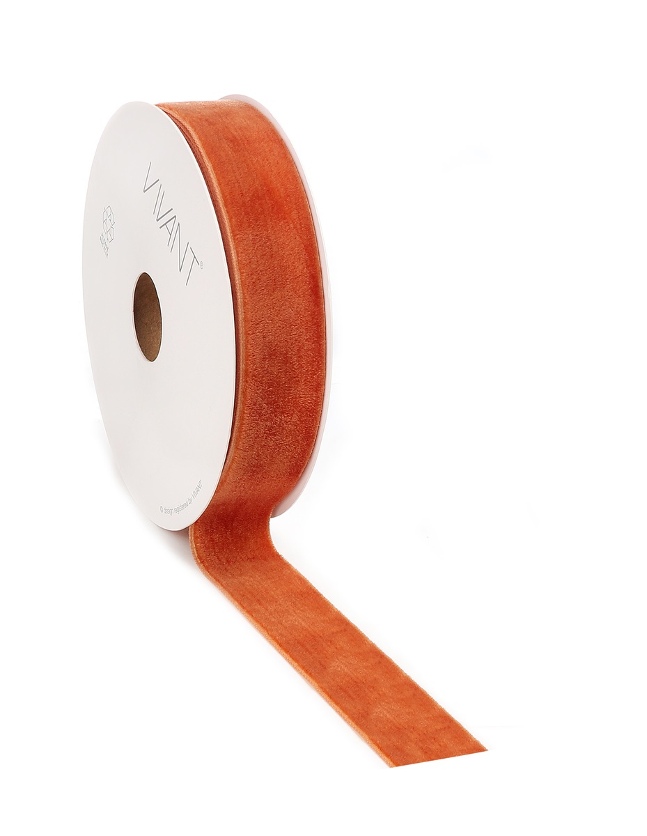Borði velvet 25mm*10m orange