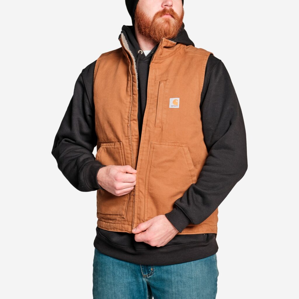 Carhartt fóðrað vesti brúnt S