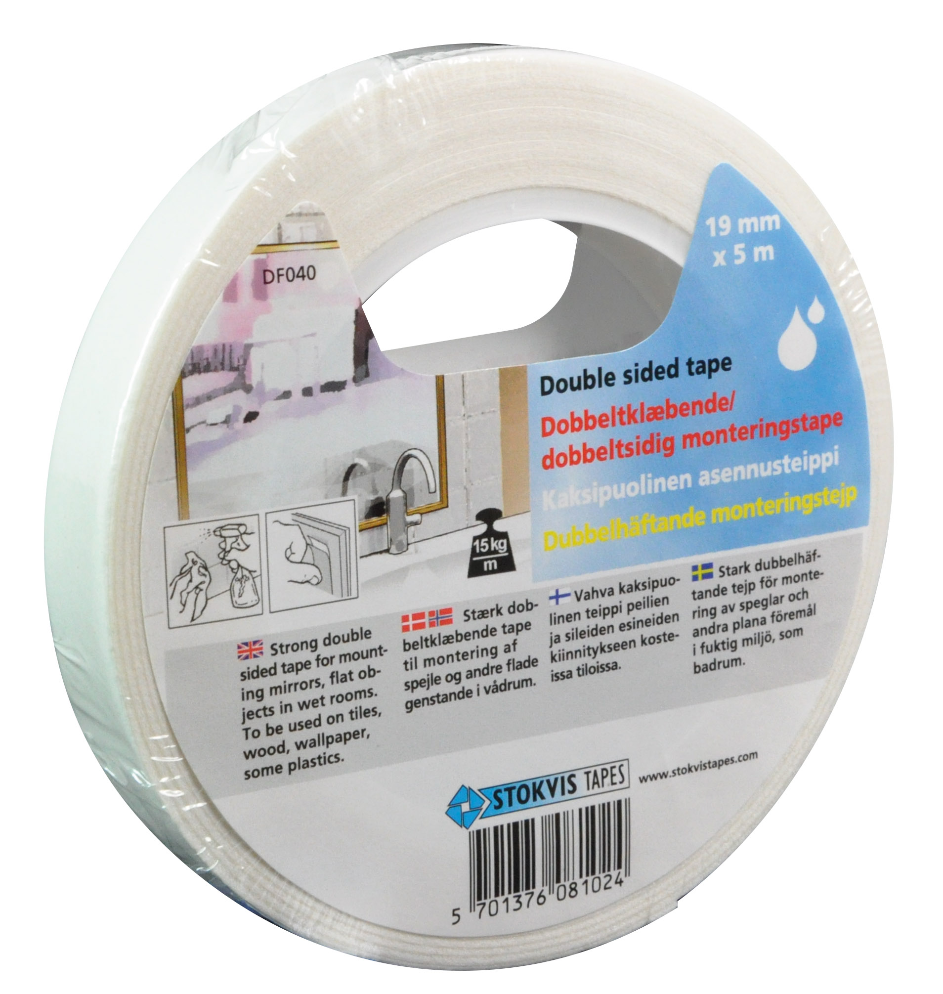 STOKVIS tvöfalt límband 19mm x 5m