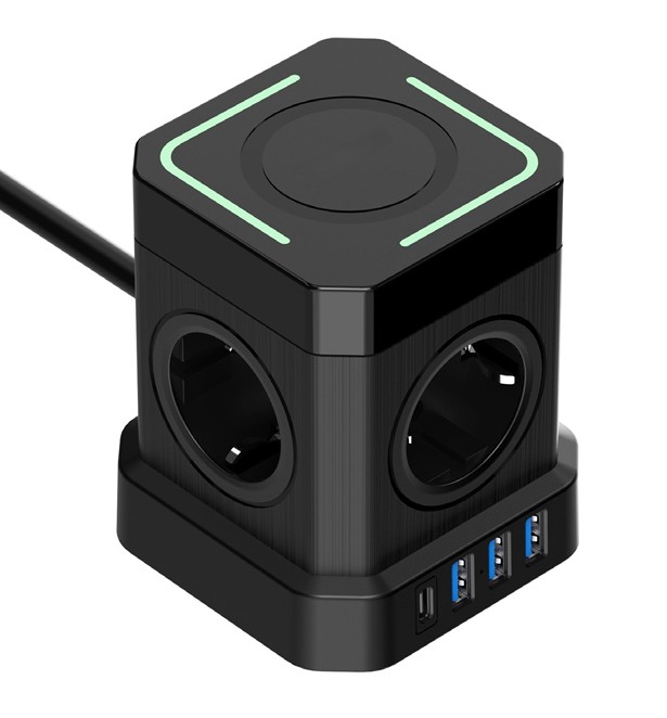 BORÐTURN ÞRÁÐLAUS HLEÐSLA 4xTENGLAR, USB-C+A W-01493