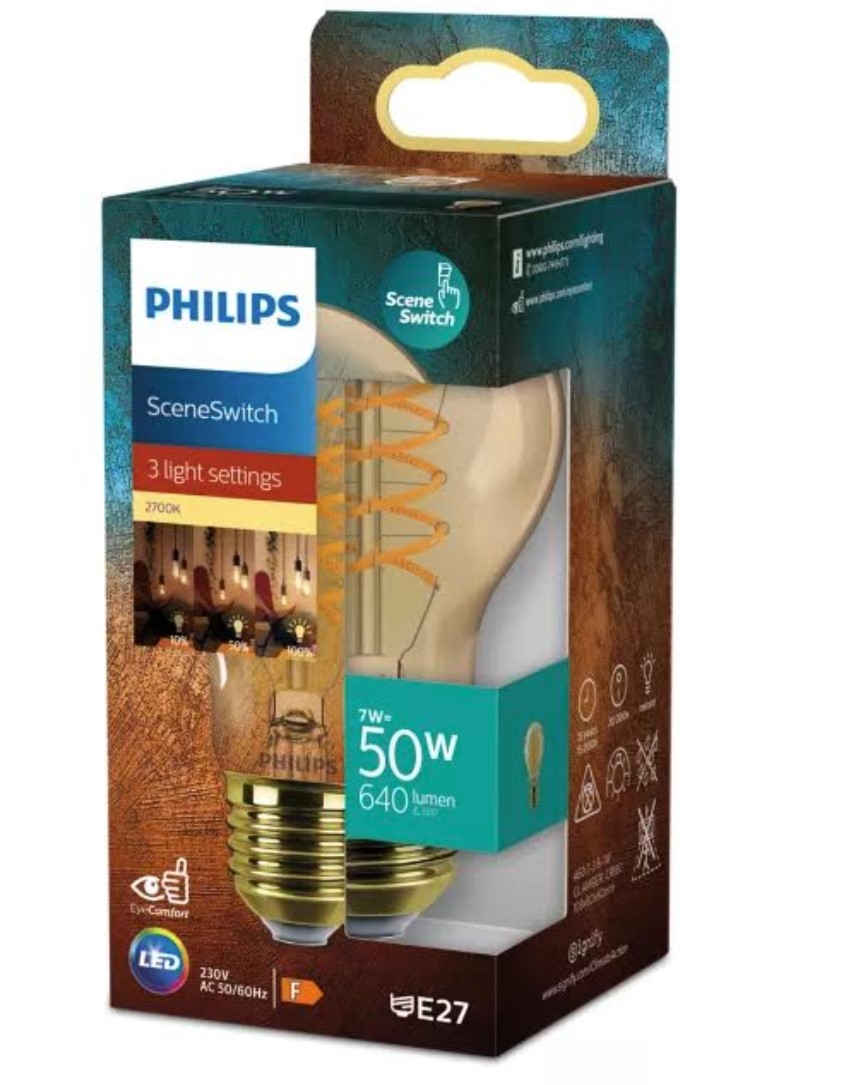 LEDS 50W Almenn E27 2700K GOLD SceneSwitch