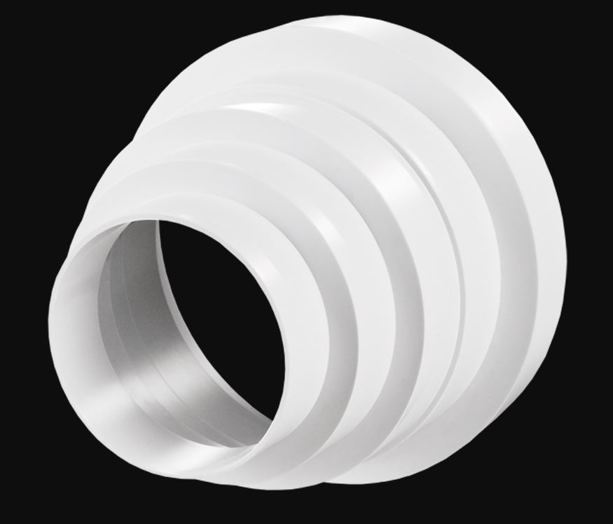 STÆKKUN/MINNKUN RS 80-150mm FYRIR VIFTU HVÍTT PLAST