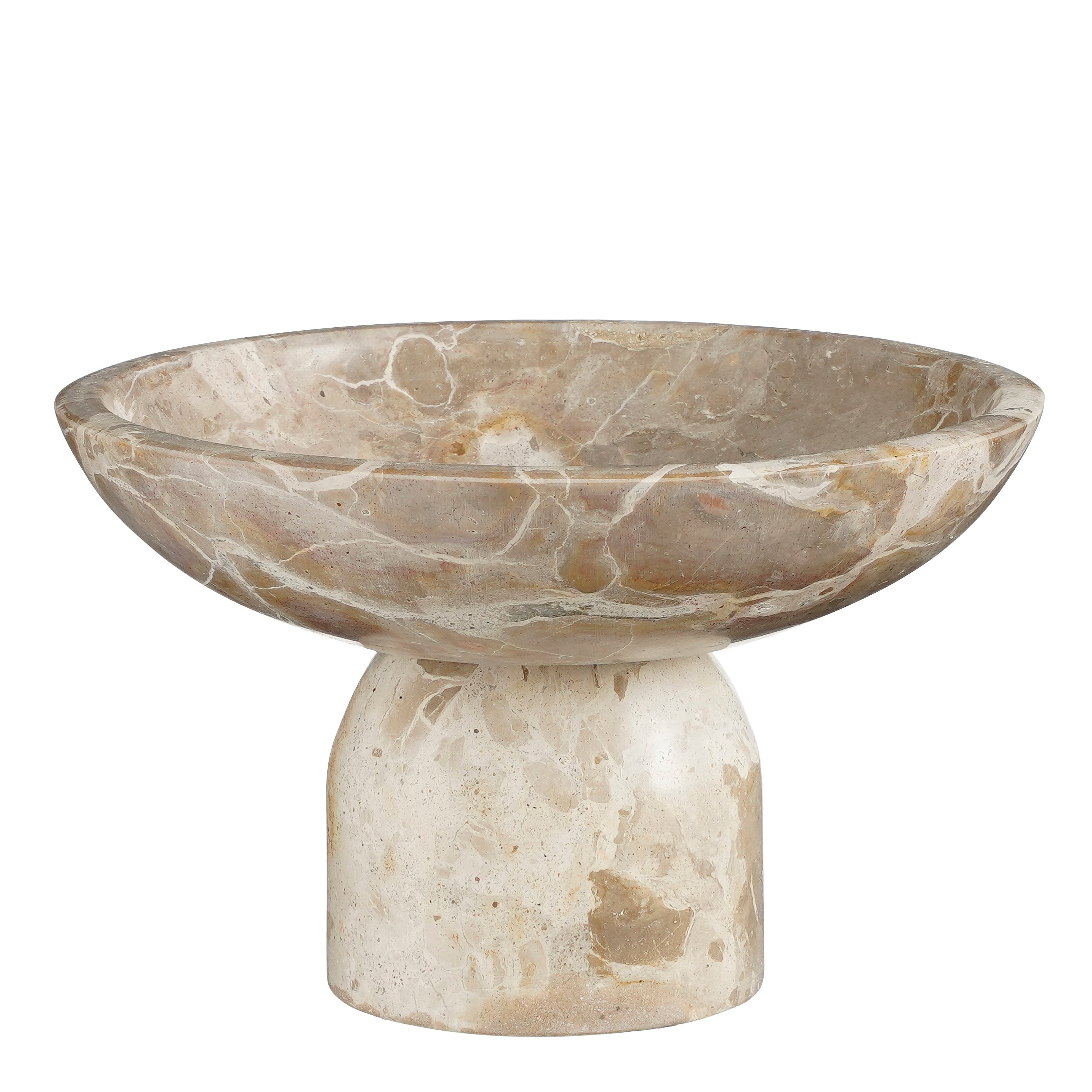 Finnos skál á fæti 11*25cm drapplituð