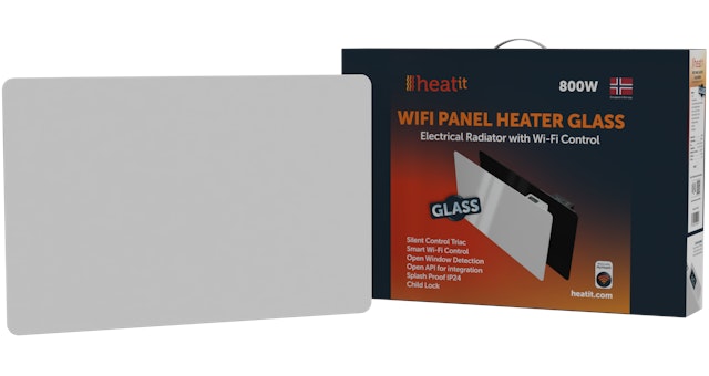 HEATIT WIFI ÞILOFN 800W GLER HVÍTUR H425 L650