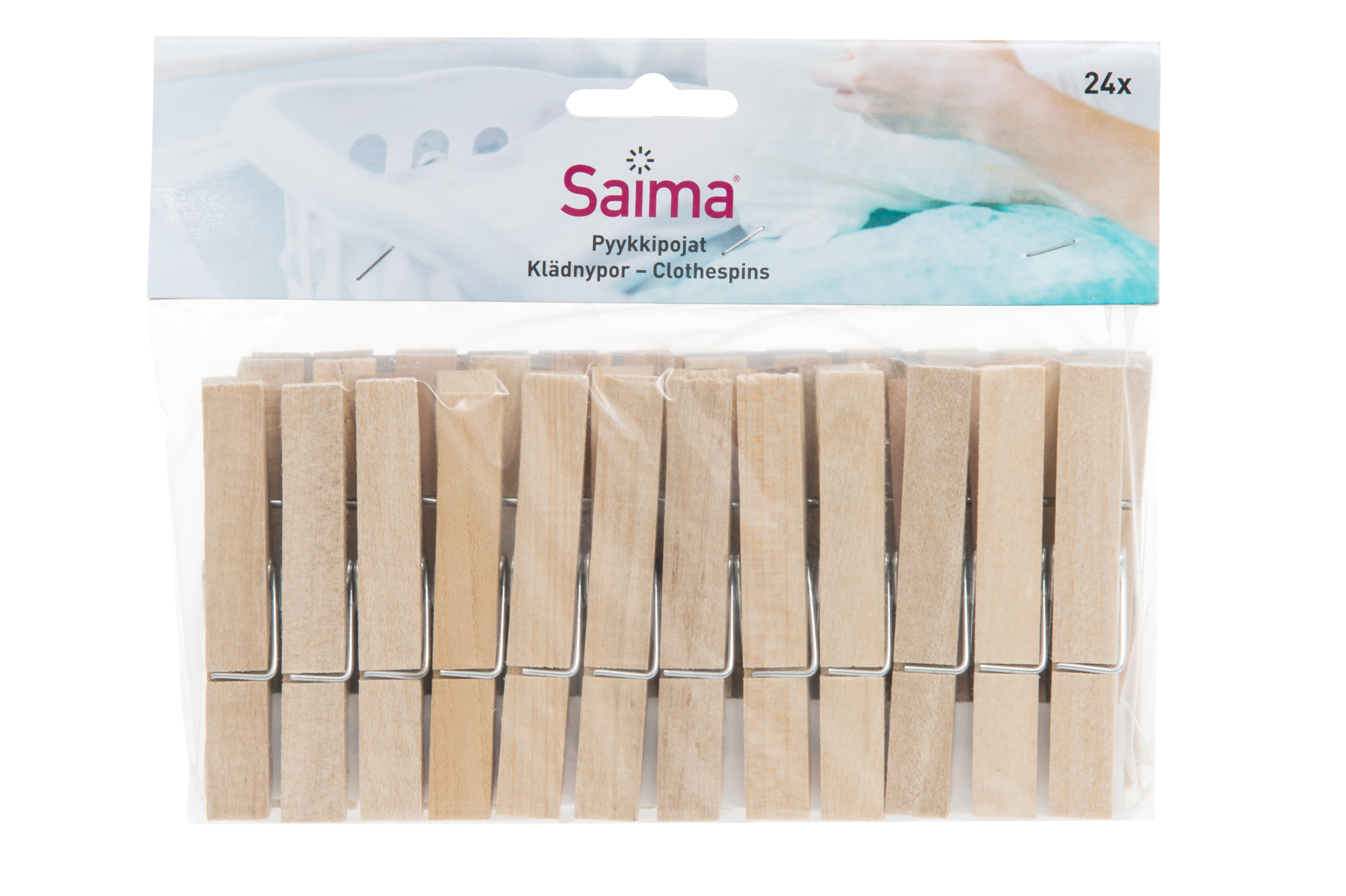 Þvottaklemmur tré 24 stk