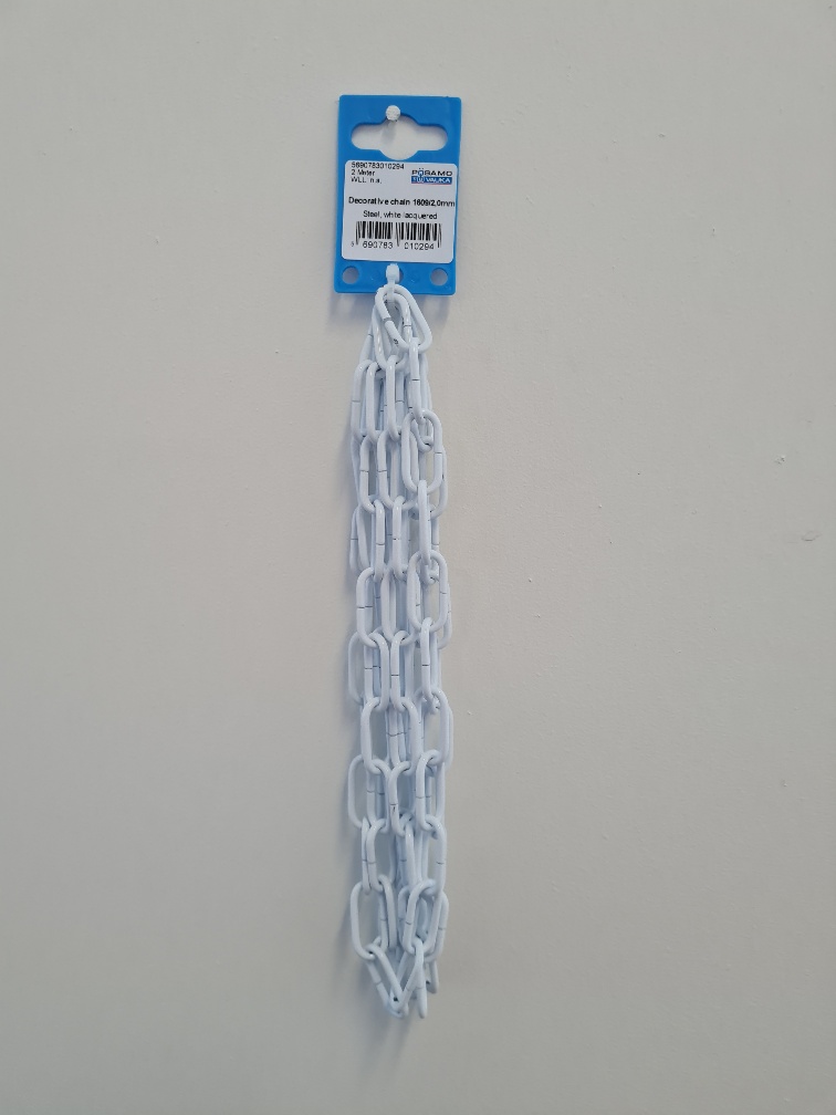 Keðja 1608/2,5mm Hvít 2 m, lökkuð