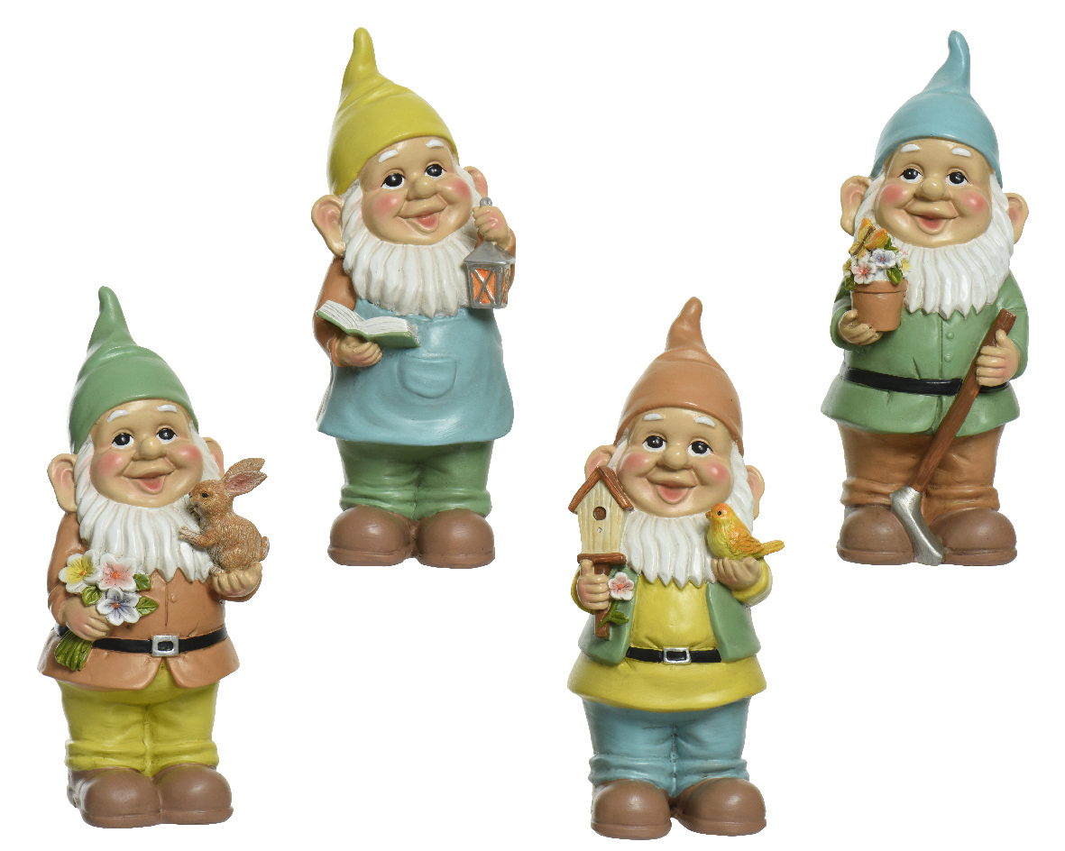 Garðálfar 4 gerðir 8,2*7*h20cm