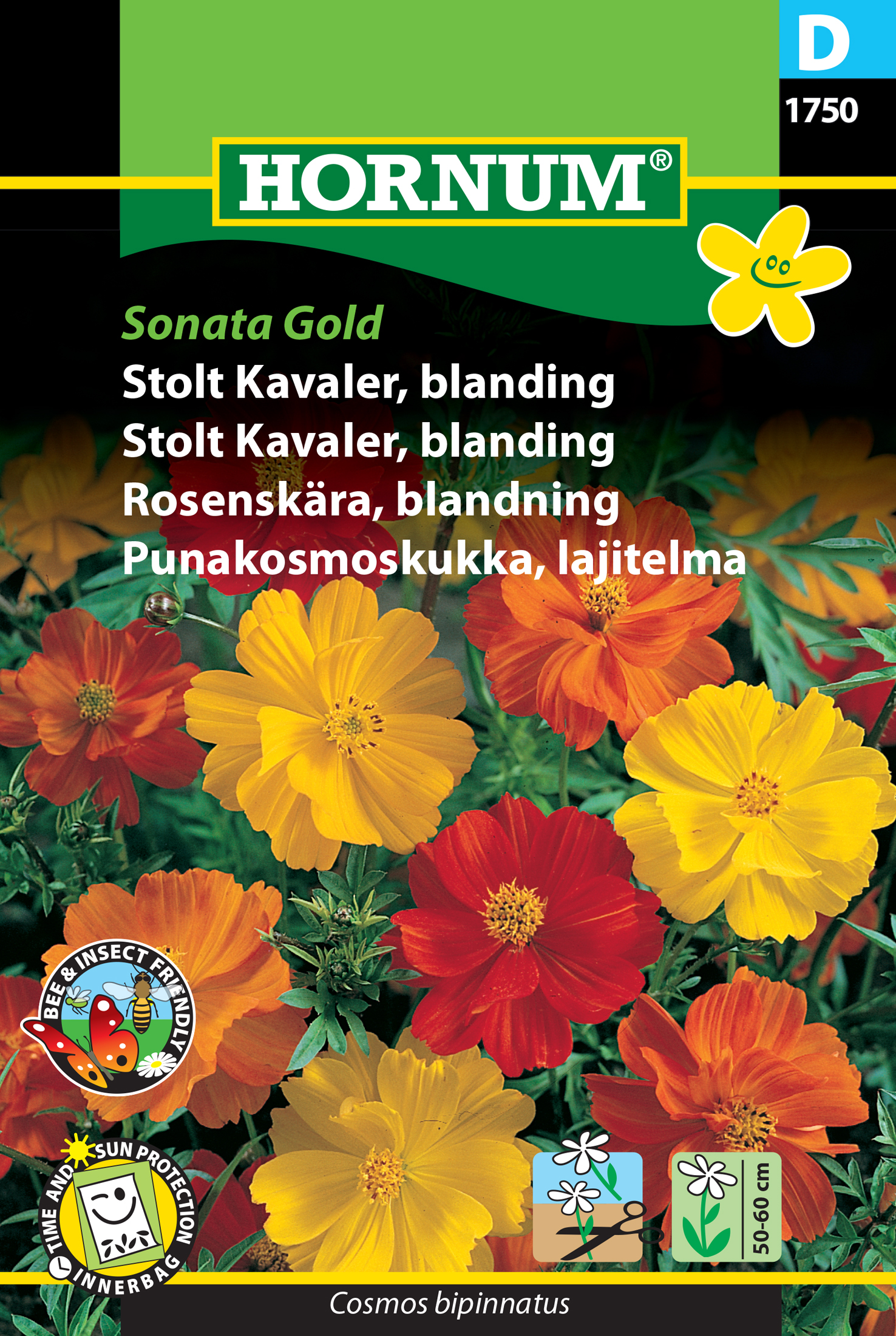 Fræ Brúðarstjarna Cosmos bipinnatus Sonata Gold