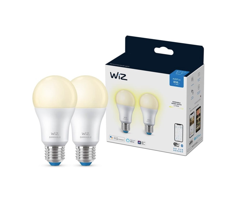 WIZ Alm. ljósapera 60w E27 hvít 2 pack