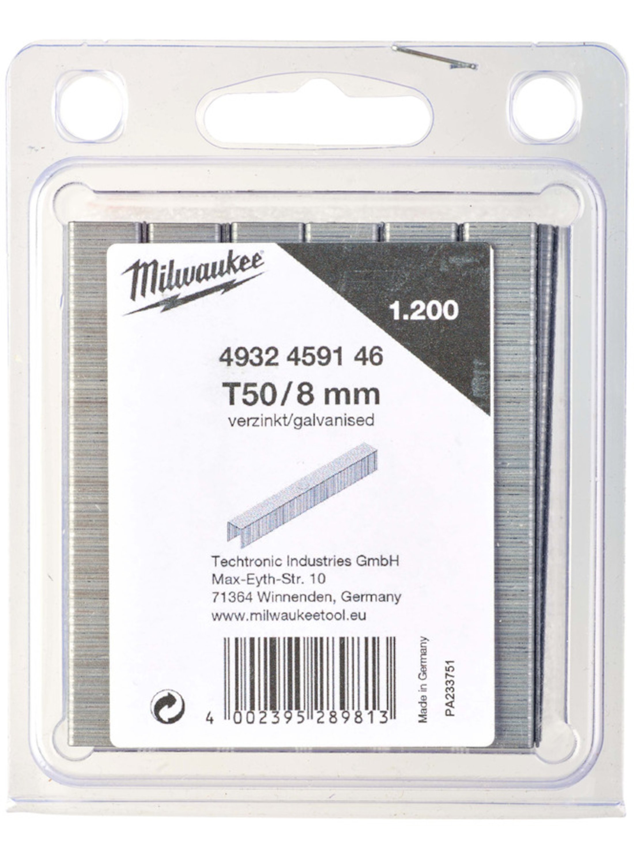 HEFTI 106/8MM MILWAUKEE (1000stk)