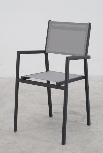 Garðstóll ál staflanlegur grár