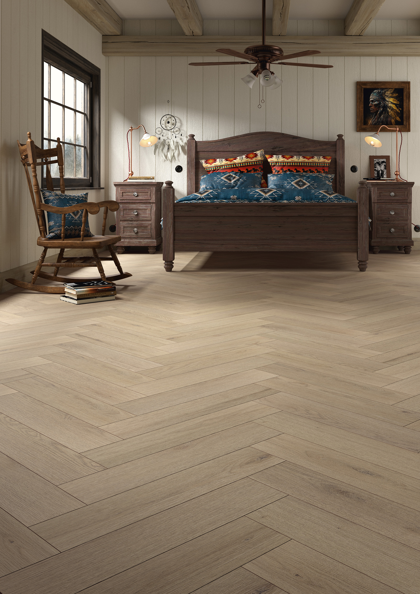 Harðparket 10 mm Fiskabein Utah Eik 644x143 mm - 607W