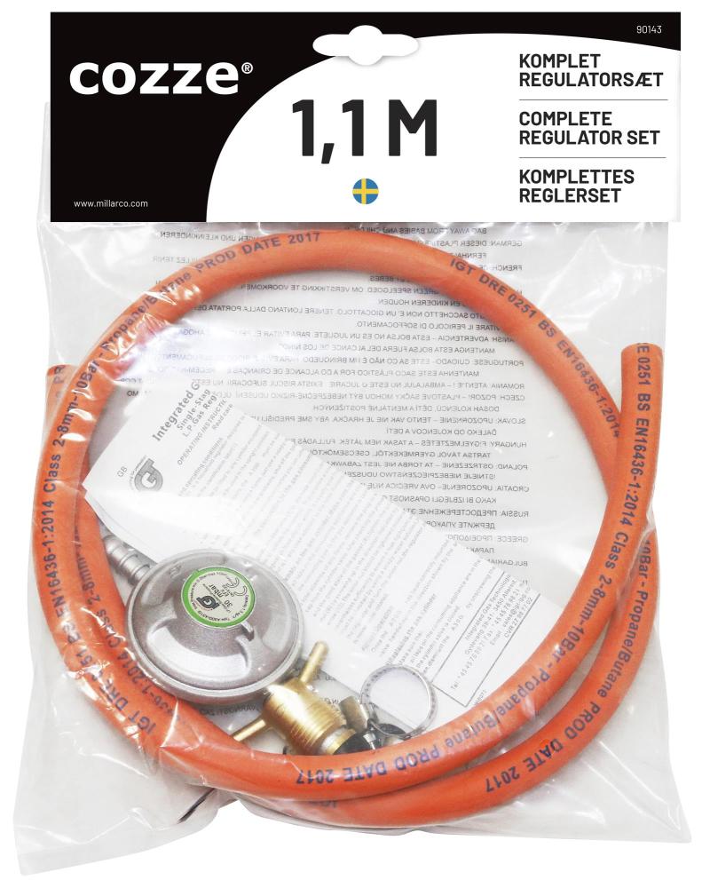 Þrýstijafnari Cozze hefðb 1,1m slanga + hosukl