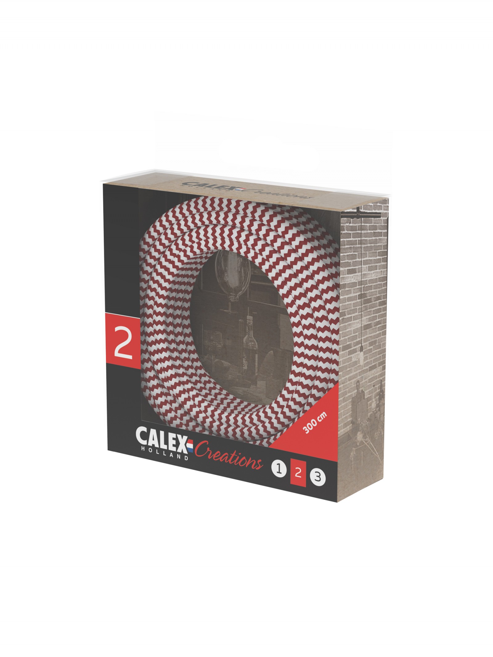 Calex tausnúra rauð og hvít 3 metra 2x0,75mm2 (max 250v-60w)