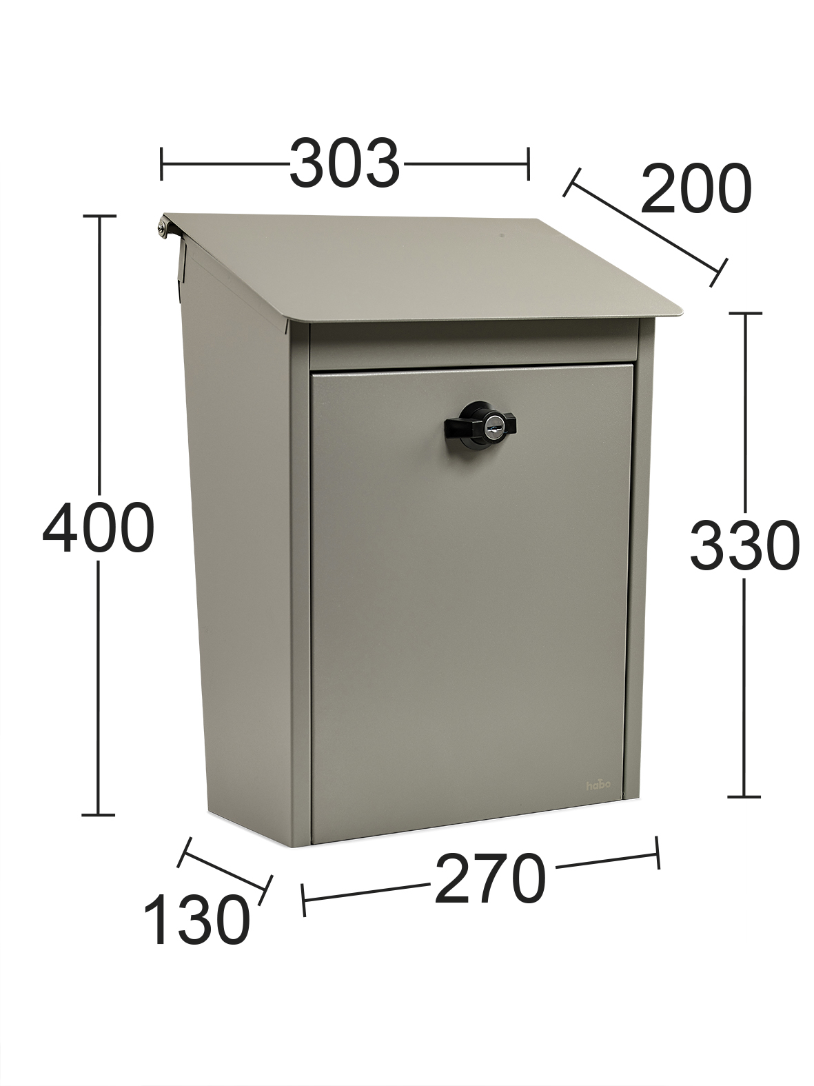 Habo póstkassi Classic 15189 grár