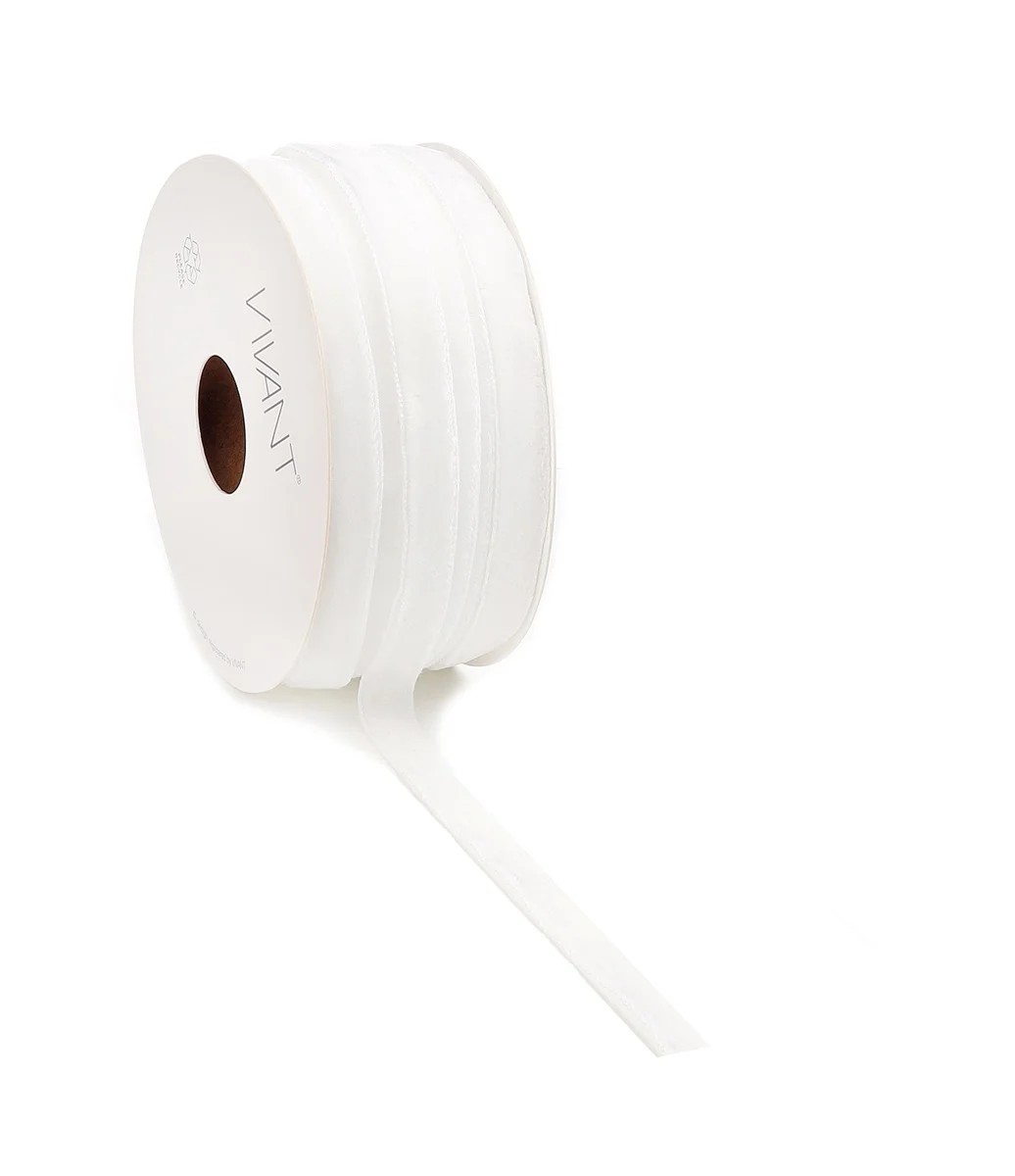 Borði velvet 9mm*20m hvítur