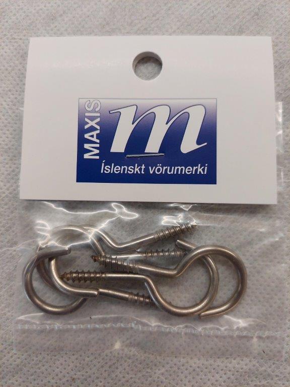 Krókur ryðfrír 50 mm 5/pk