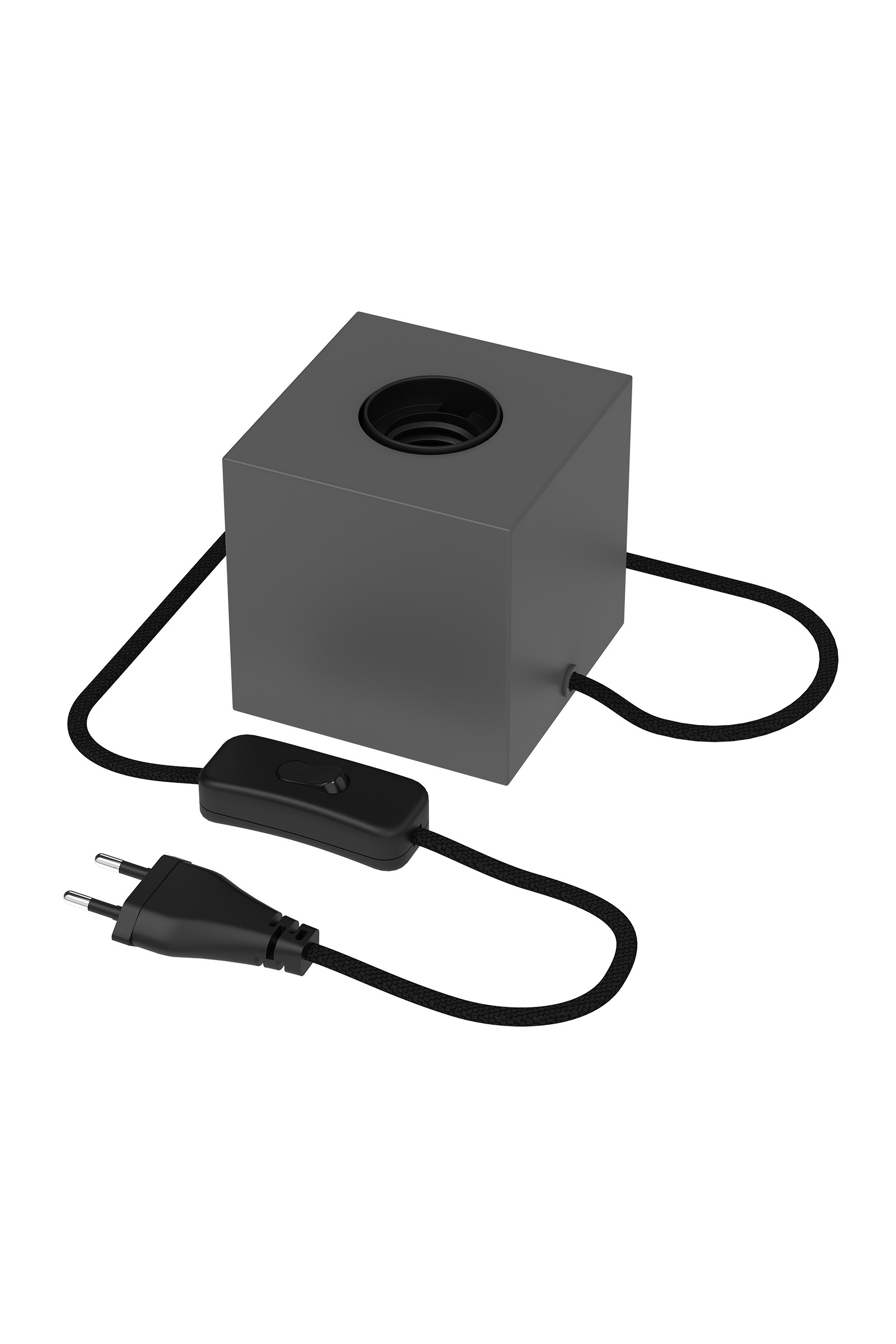 Calex borðlampi grár, 1,8 metra snúra m rofa E27 max 40w