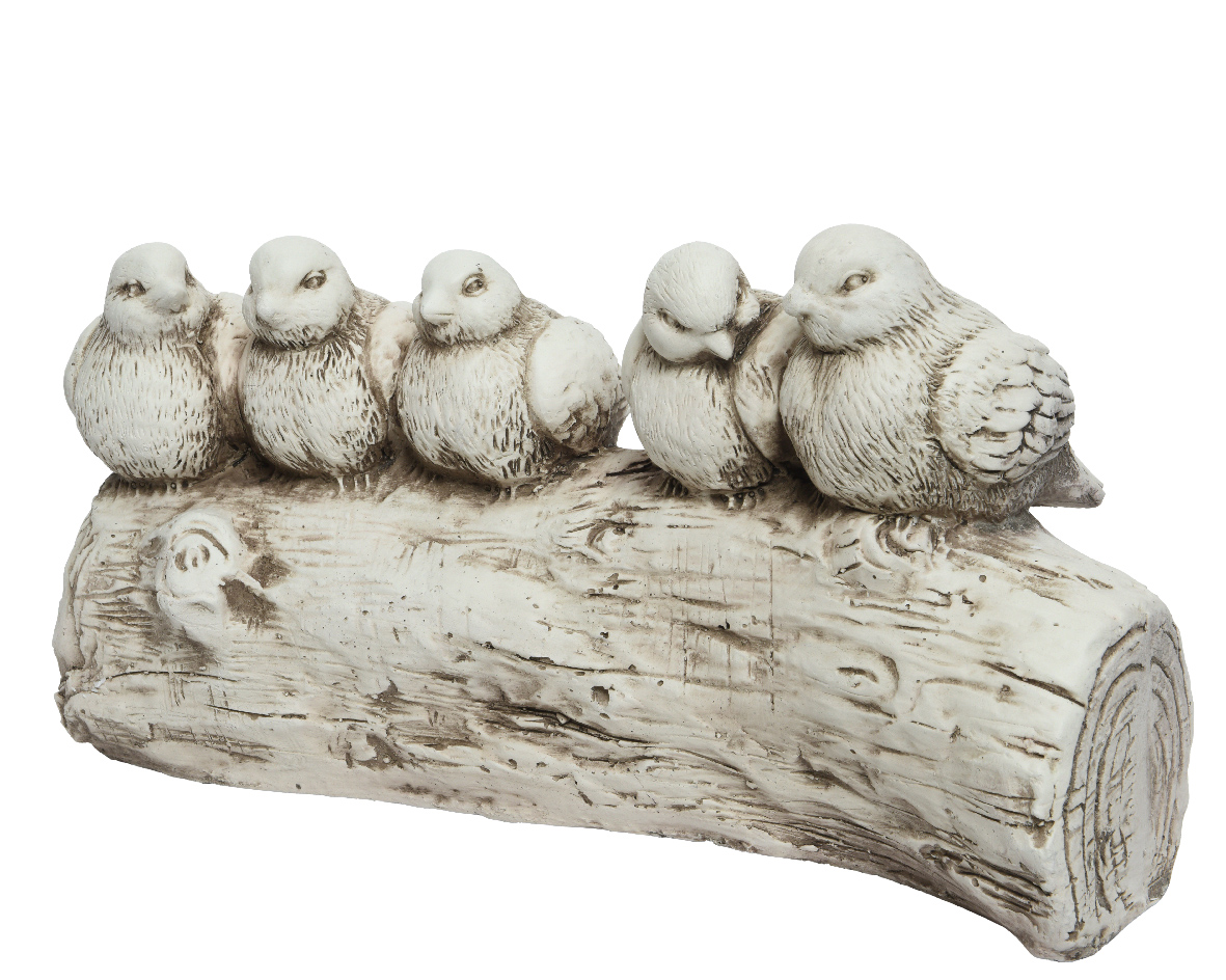 Stytta fuglar á grein 18*46*h24cm