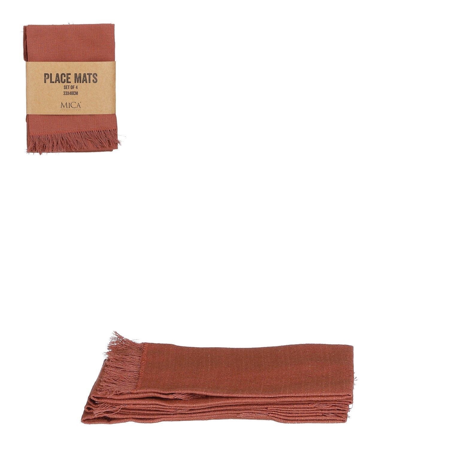 Diskamottur Hör 4 stk  - Brúnar 38*33 sm