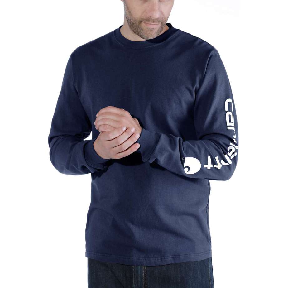 Carhartt síðerma bolur navy, M
