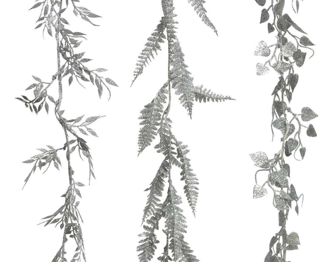 Lauflengja 180cm silfurl. með glimmeri 3 gerðir