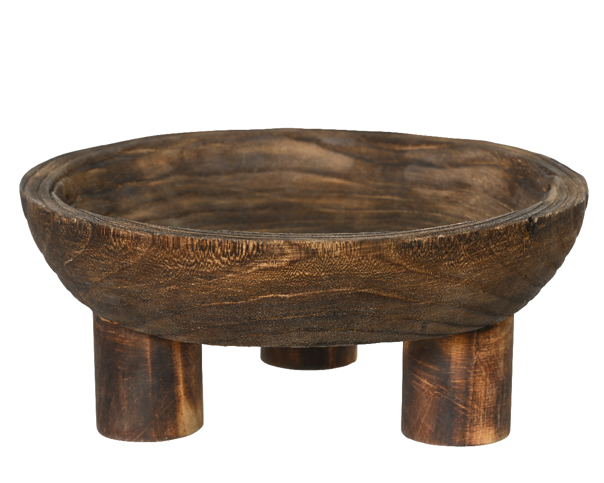 Viðarskál Deco 27*h11cm dökk