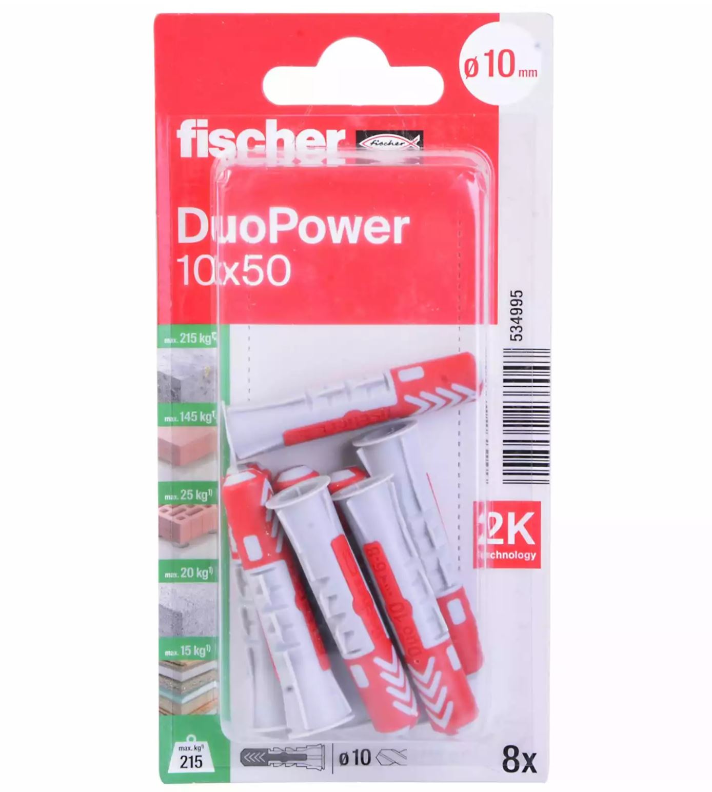 FISCHER MÚRTAPPI DuoPower 10X50 8STK 534995