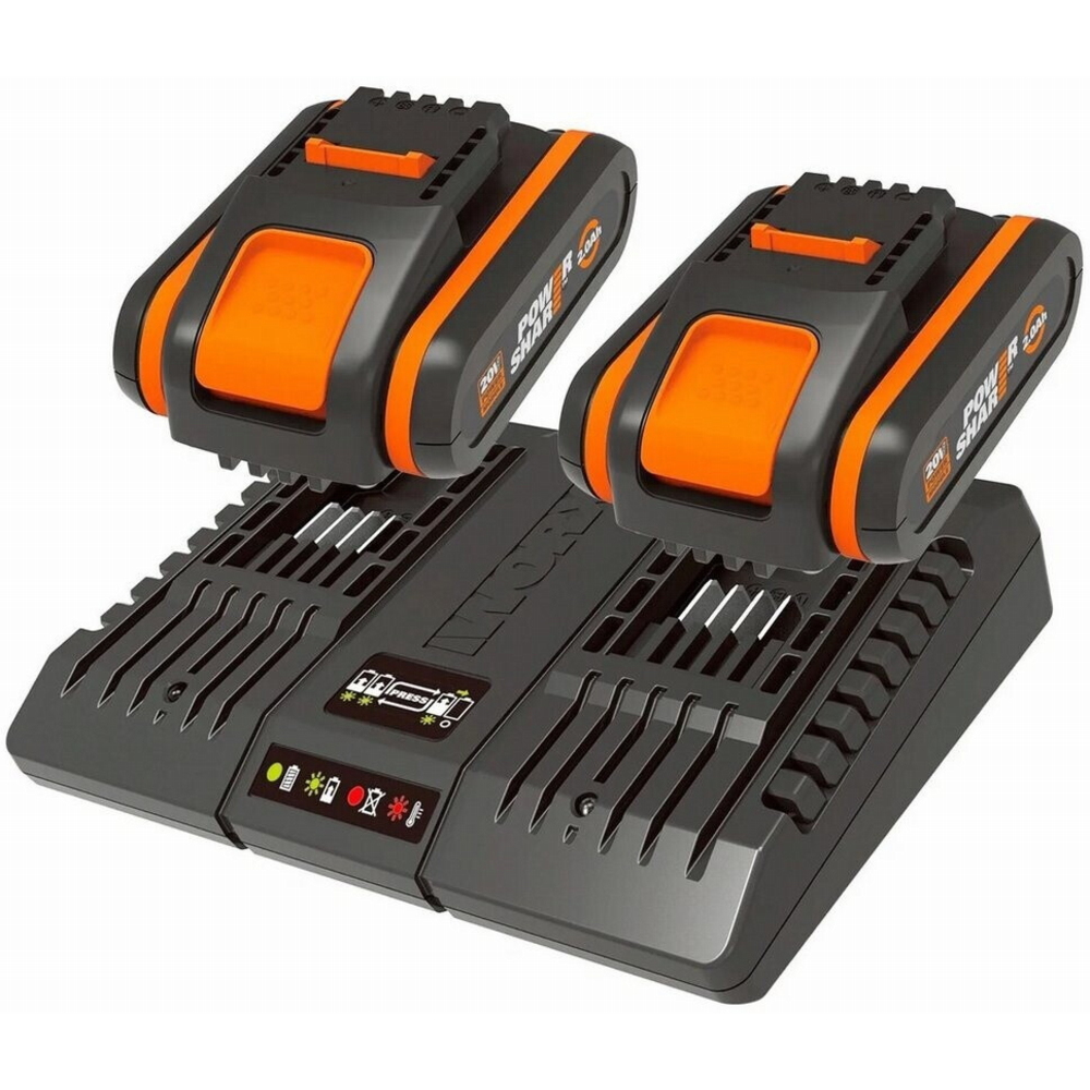 Worx Rafhlöðusett 2x2.0Ah+Hleðslutæki WA3610