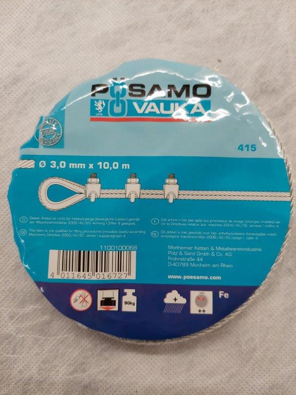 Vír stálvír 3 mm - 10 m 41402