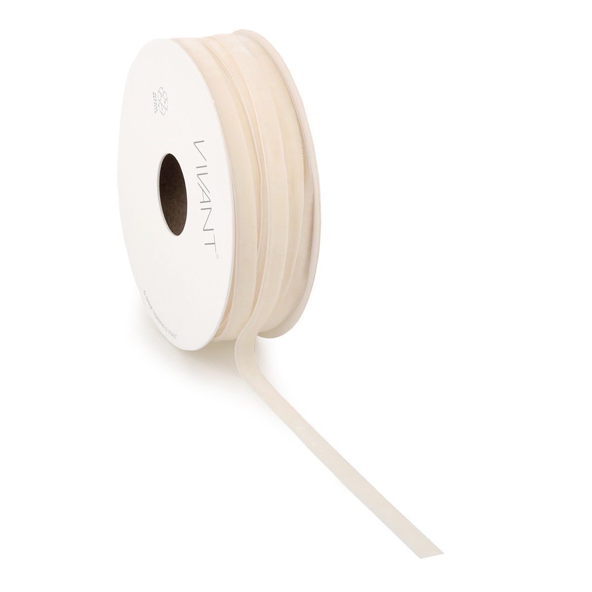 Borði velvet 6mm*20m off hvítt