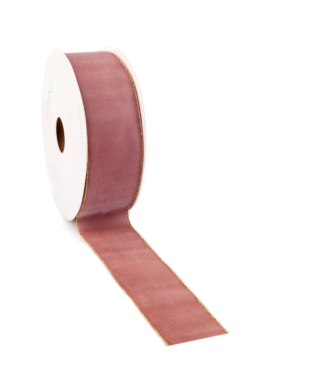 Borði 10m Velvety 38mm rose