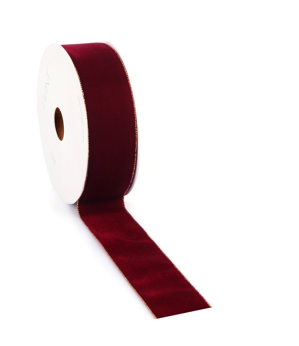 Borði 10m Velvety 38mm vínrautt