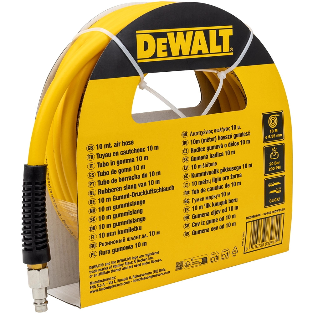 Loftslanga 8x12 10m 18bar með tengjum Dewalt DXCMH10E