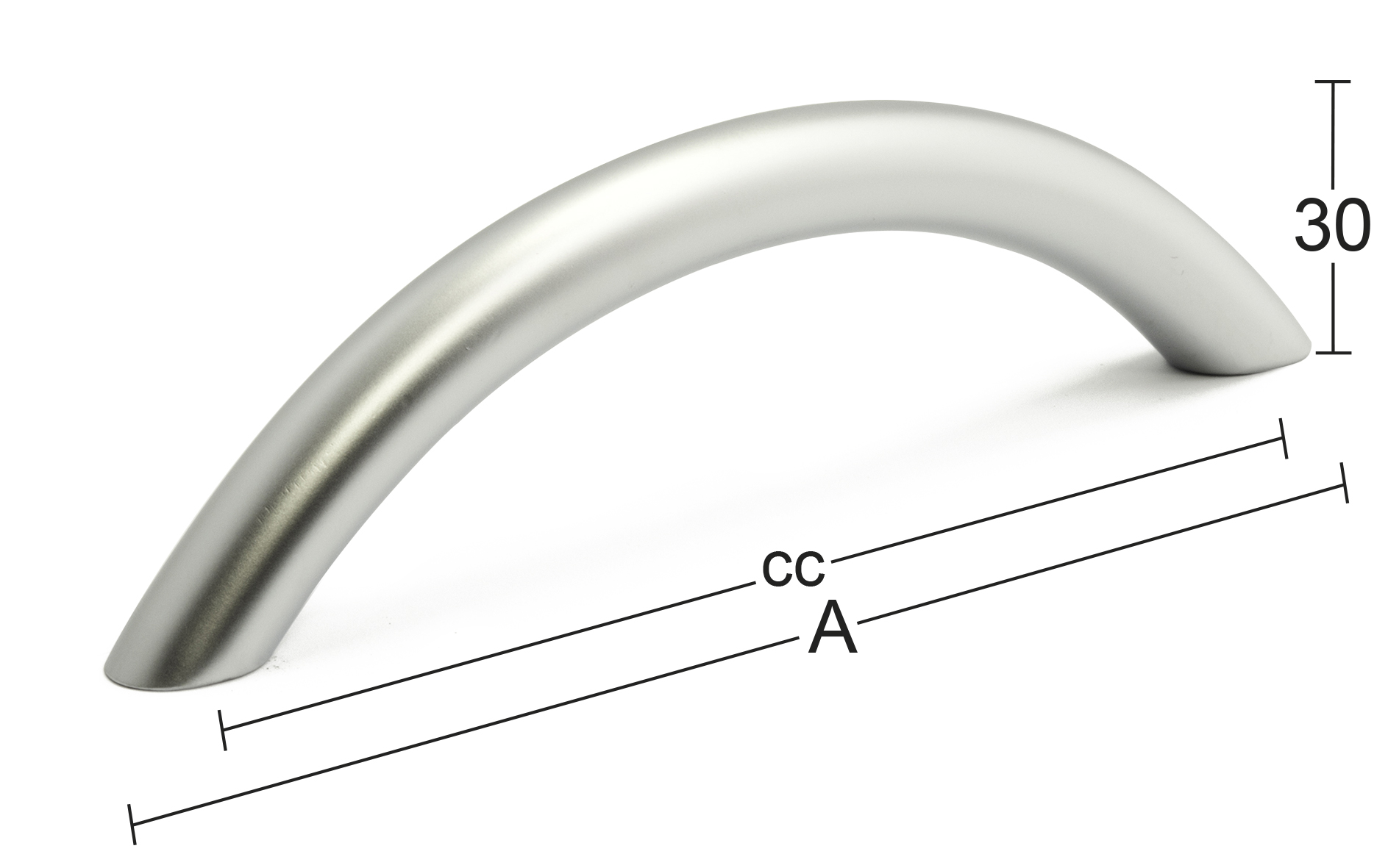 Halda Emmy HABO CC128 mm, 15 cm burstað króm 2 stk ípk
