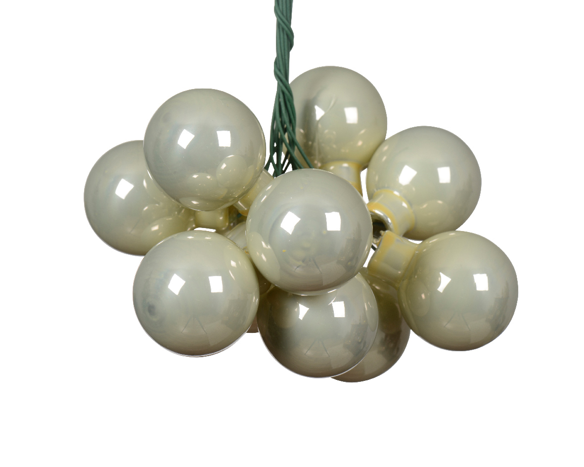 Kúlur á vír 25mm hvítt minta