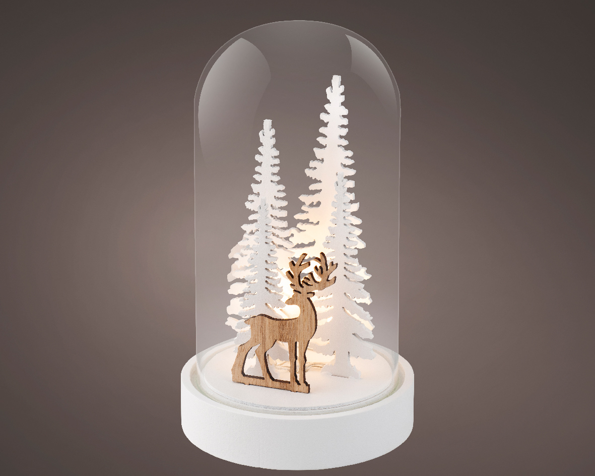 Ljósakúla með hreindýri 11*11,5*20,5cm