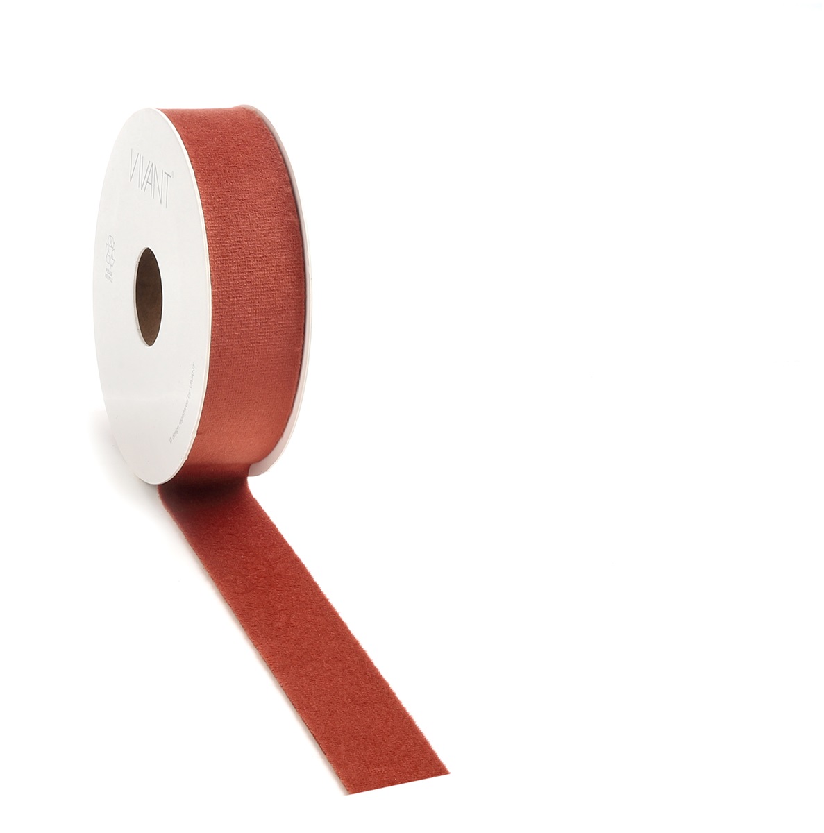 Borði velvet 25mm*5m rauð rustic