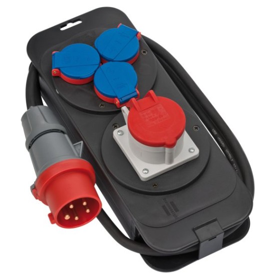 DREIFITENGI-KLÓ 5P-16A, TENGLAR 1st 5P 16A + 3st 1x16A IP44