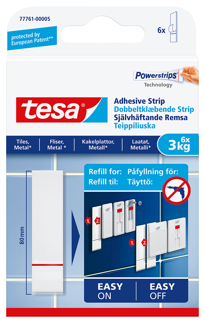 Tesa Powerstrip 3KG fyrri slétta veggi