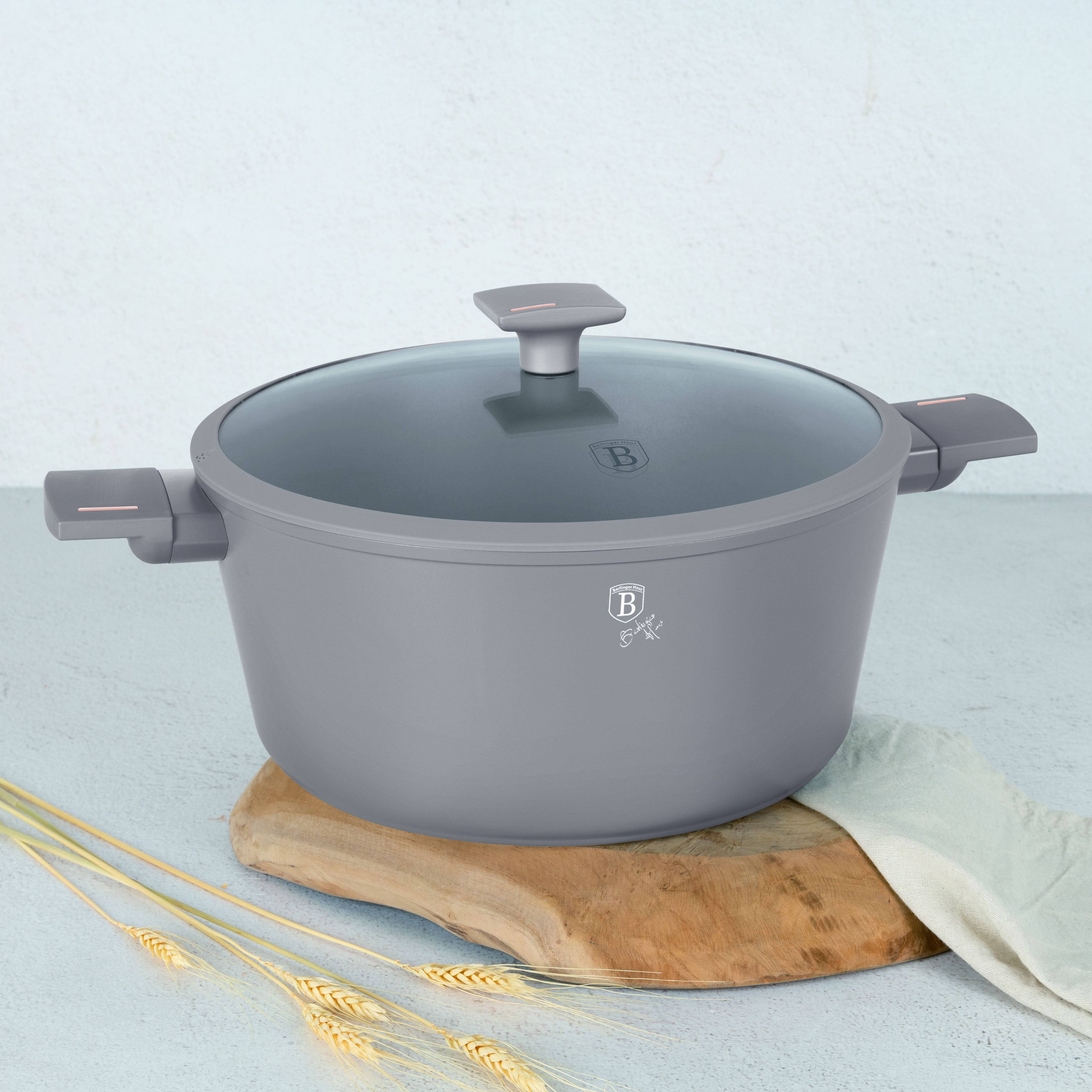 Pottur m.loki 30 sm, mattur/grár