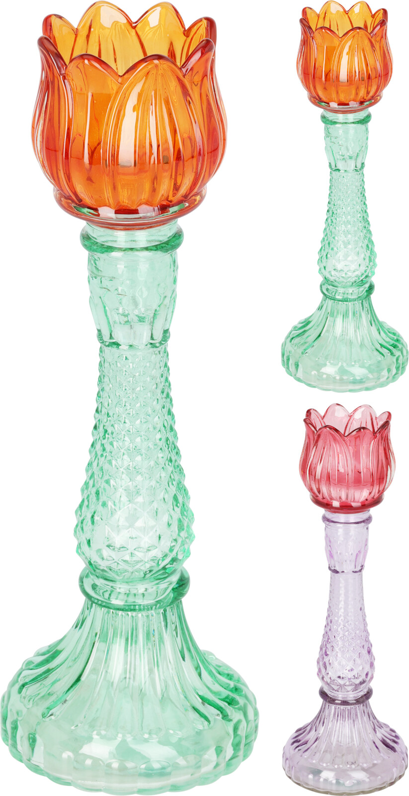 Kertastjaki með túlipana 3 litir