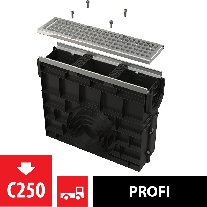 Útiniðurfall sandfang+rist 500 mm C250