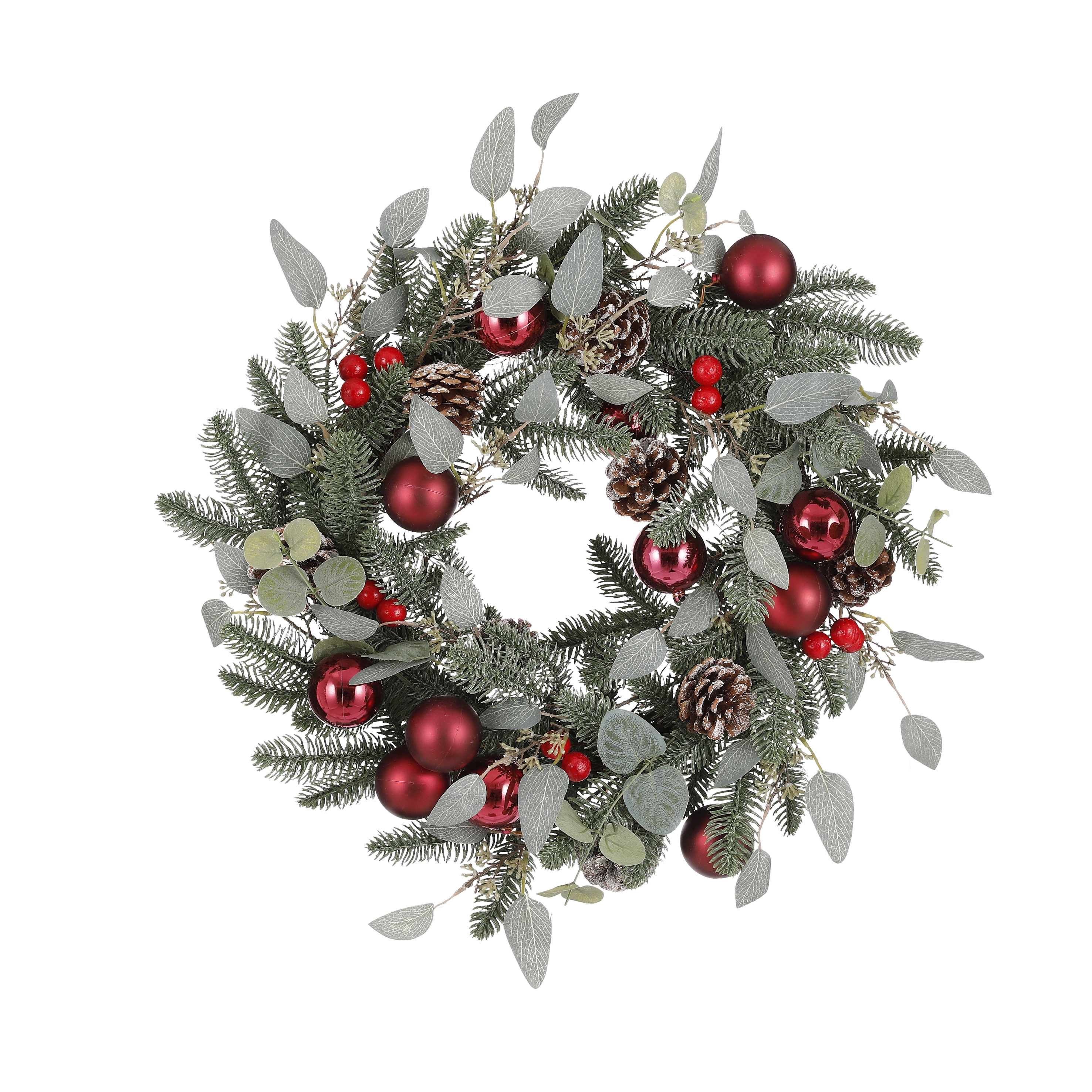 Gervi grenikrans með kúlum og könglum 50cm