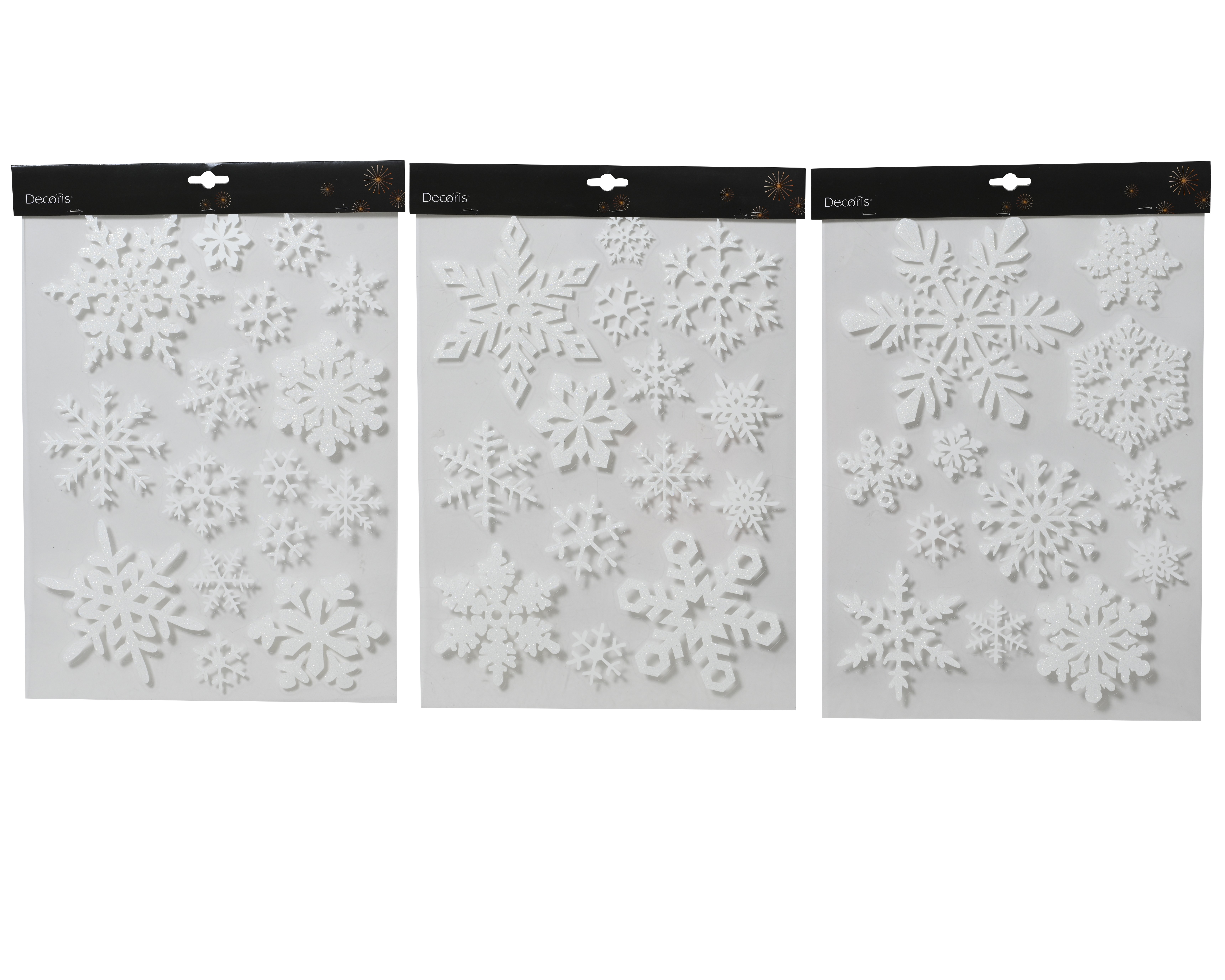 Glugga skraut snjókorn 3 gerðir