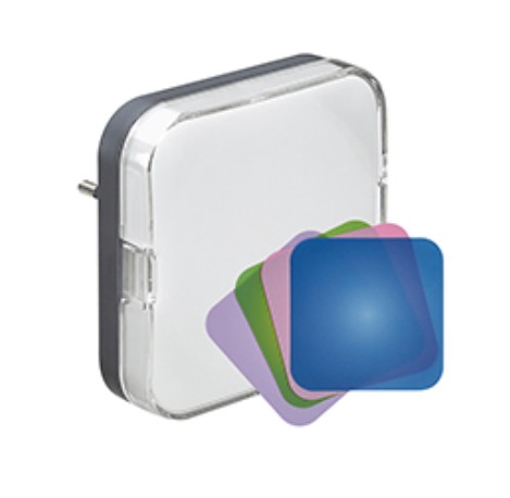 NÆTURLJÓS LED 050673 MEÐ LJÓSNEMA+ 4 LITASPJÖLDUM 230V KLÓ