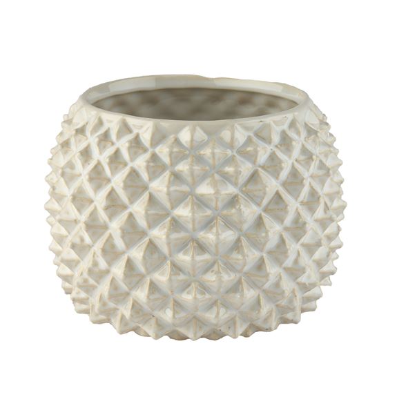 Pottur Ananas 13*17cm hvítur