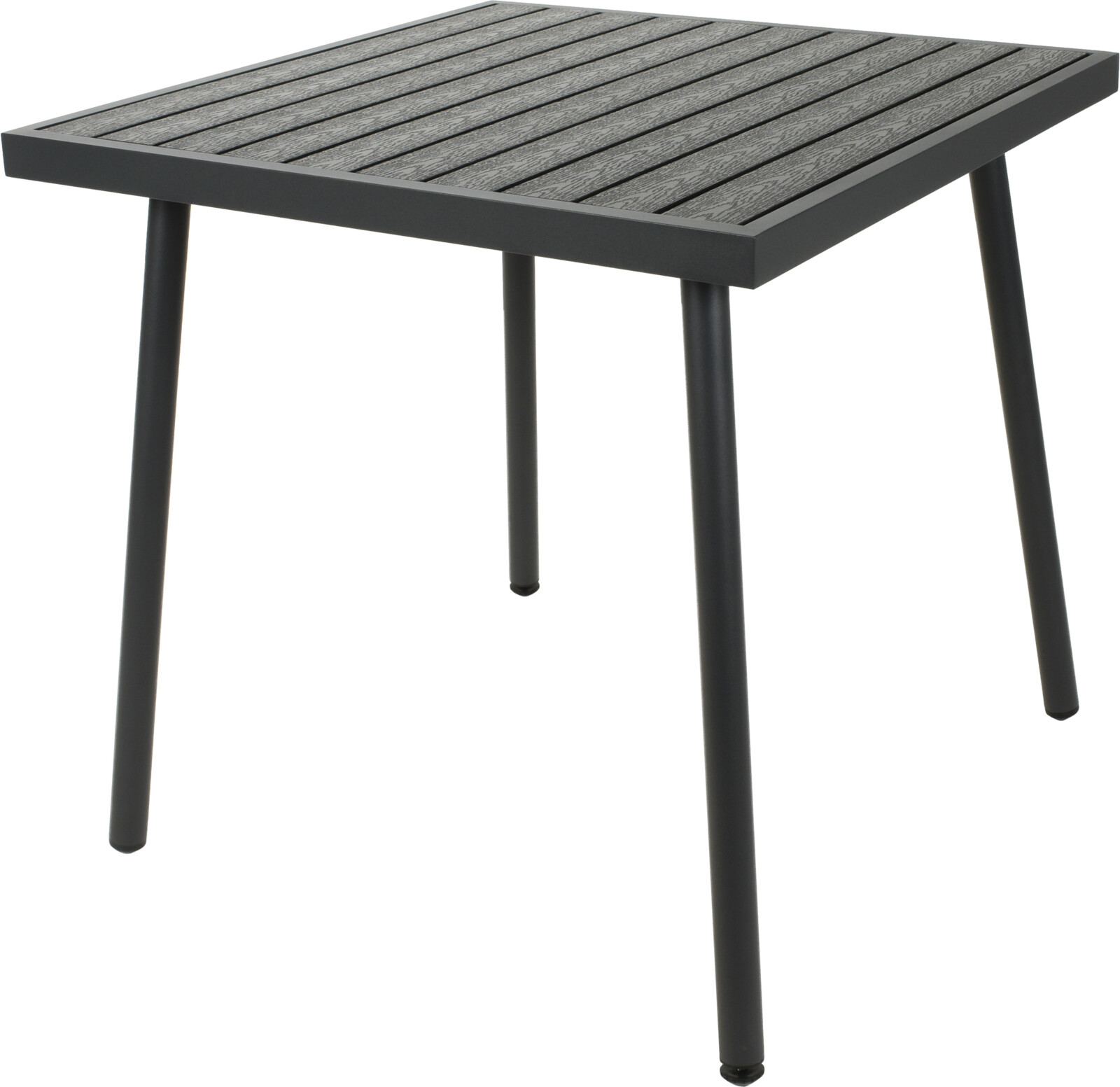 Borð úti 76x76cm viðarlíki dökkgrátt