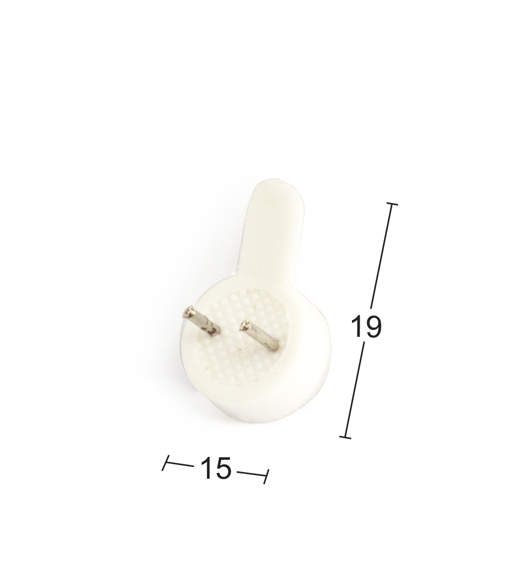 UPPHENGJUKRÓKUR Á STEIN HVÍTUR 19 x 15 mm